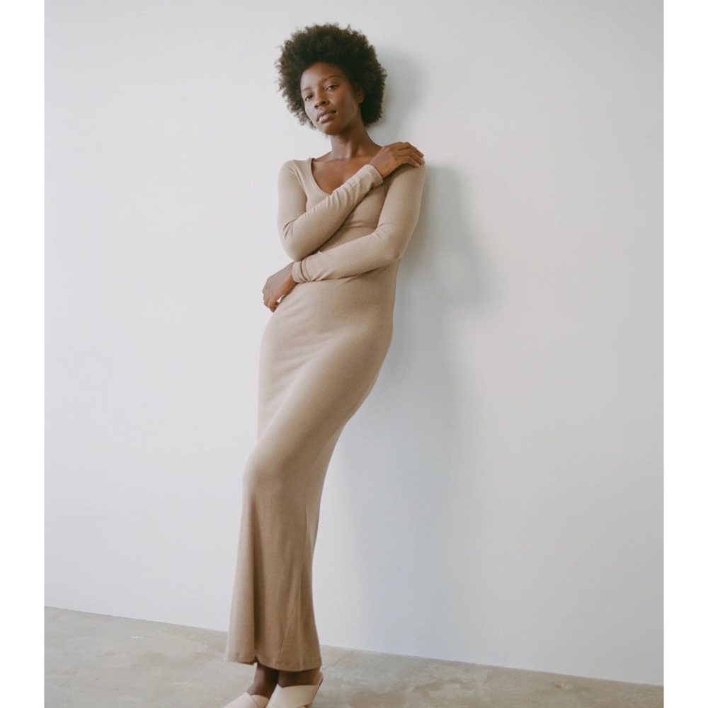Ozma Claudia Dress Silk Noile Tea XS